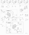 Cylinder Head Valve Covers Diagram and Parts List for 305440-1409-E1  Briggs and Stratton Engine
